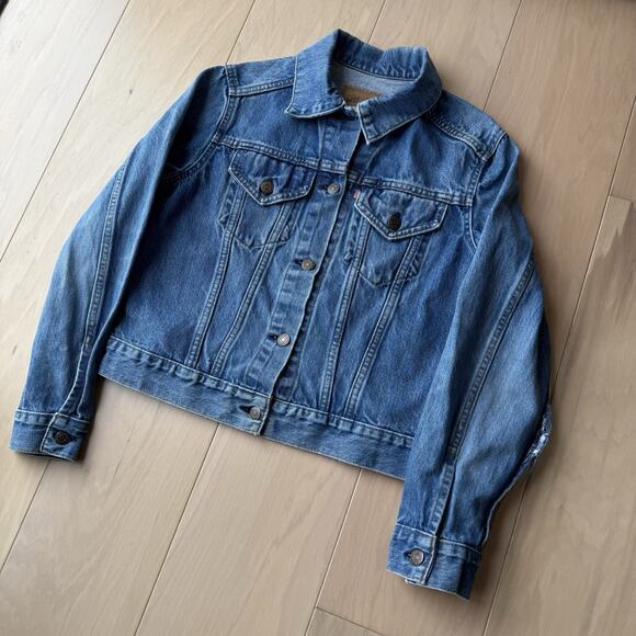 Vintage Levis Denim Jacket Women's S 80s Denim Trucker Made in USA 76001 1212 - Picture 9 of 9